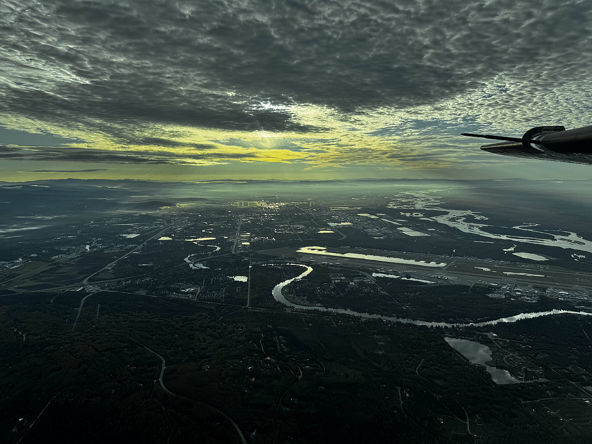 An extraordinary view from the plane flying in to Arctic Village.