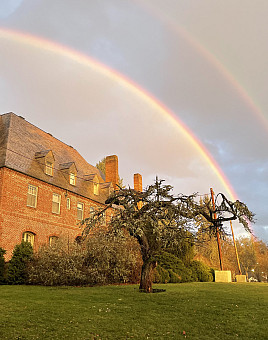 A rainbow over Corbett House.