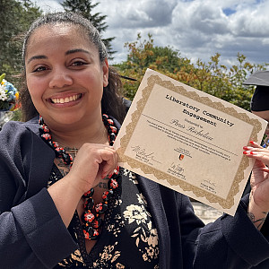 Paris Richelieu, Art Therapy MA '26, is the recipient of the Liberatory Community Engagement Award