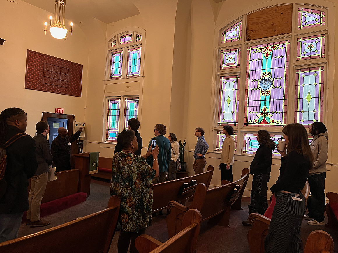 The connection to First A.M.E. Zion Church stemmed from introductions made in last year's ENVS 160 listening sessions. Students learned t...