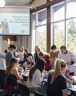 Students participating in kit making for IRCO.