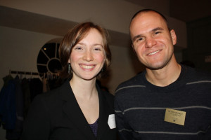 Laura Bogar BA '12 and Professor Peter Kennedy at the 2011 Pamplin Society induction ceremony.