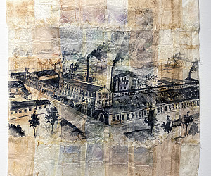 An art project made of tea bags