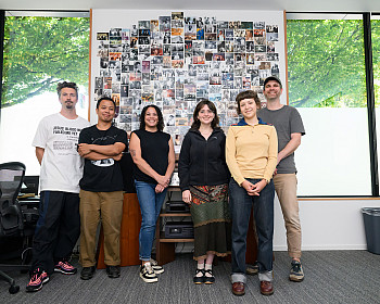 From left: Technical Director Dane Overton, Archives Administrator Kyle Raquipiso, Operations Director Nikki Henry, Marta Alpresa Balague...