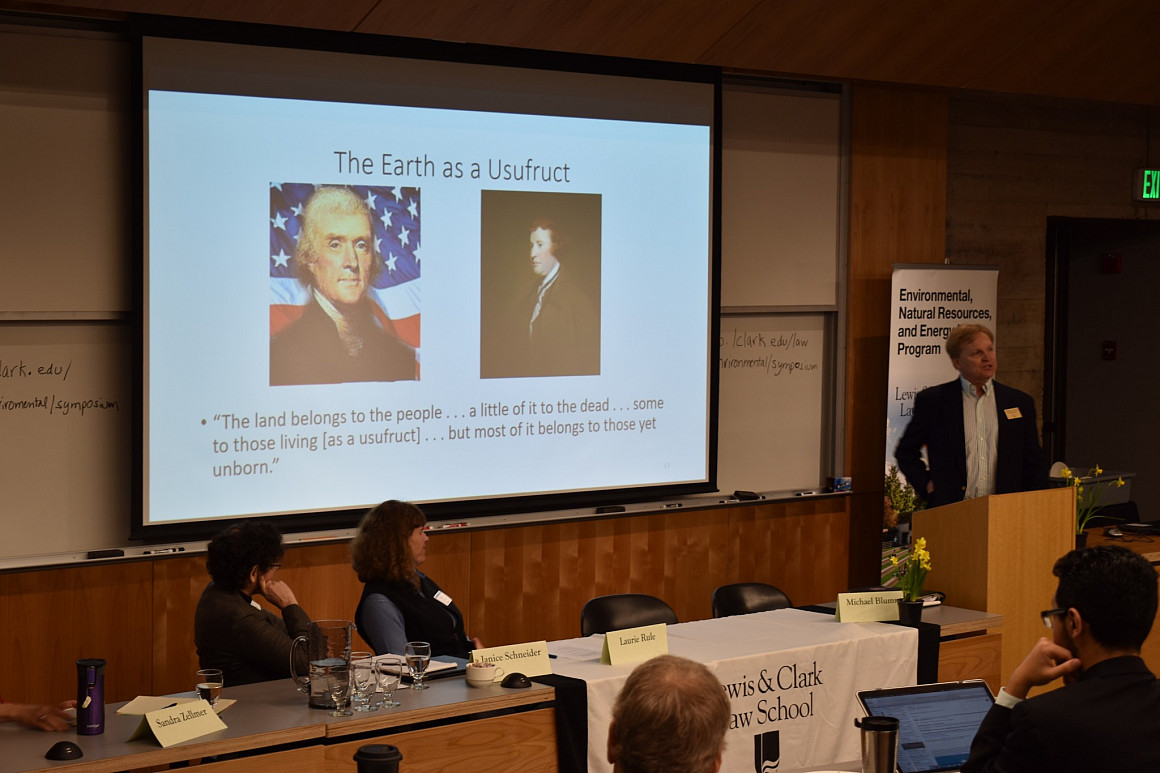 Prof. Blumm's presentation at spring symposium