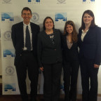 2017 National Environmental Moot Court team (left to right): Prof. and Coach Johnston, Kathryn Ro...