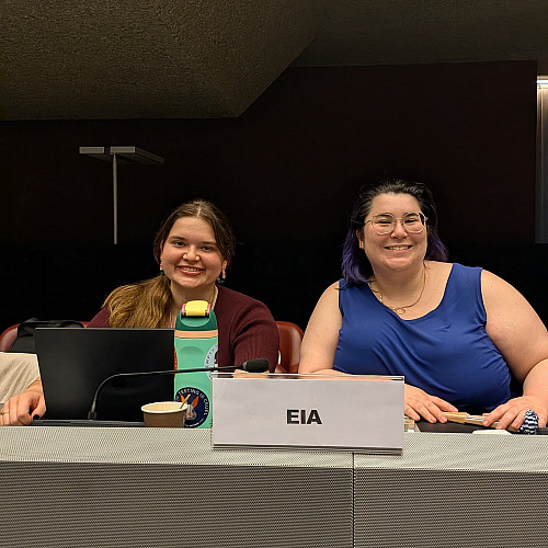 Nikki Smith, JD '28 and Hannah Theriault, JD '28 in Geneva