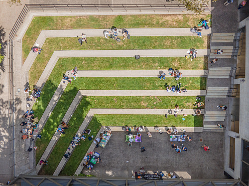 Aerial shot of the amphitheater